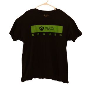 X-BOX tshirt mens L large black green graphic short sleeve crew neck cotton